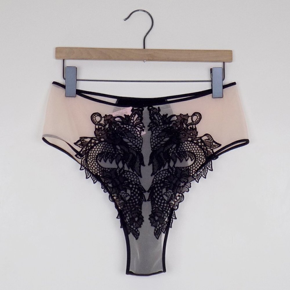 nwt VS dragon high waist embroidered satin mesh